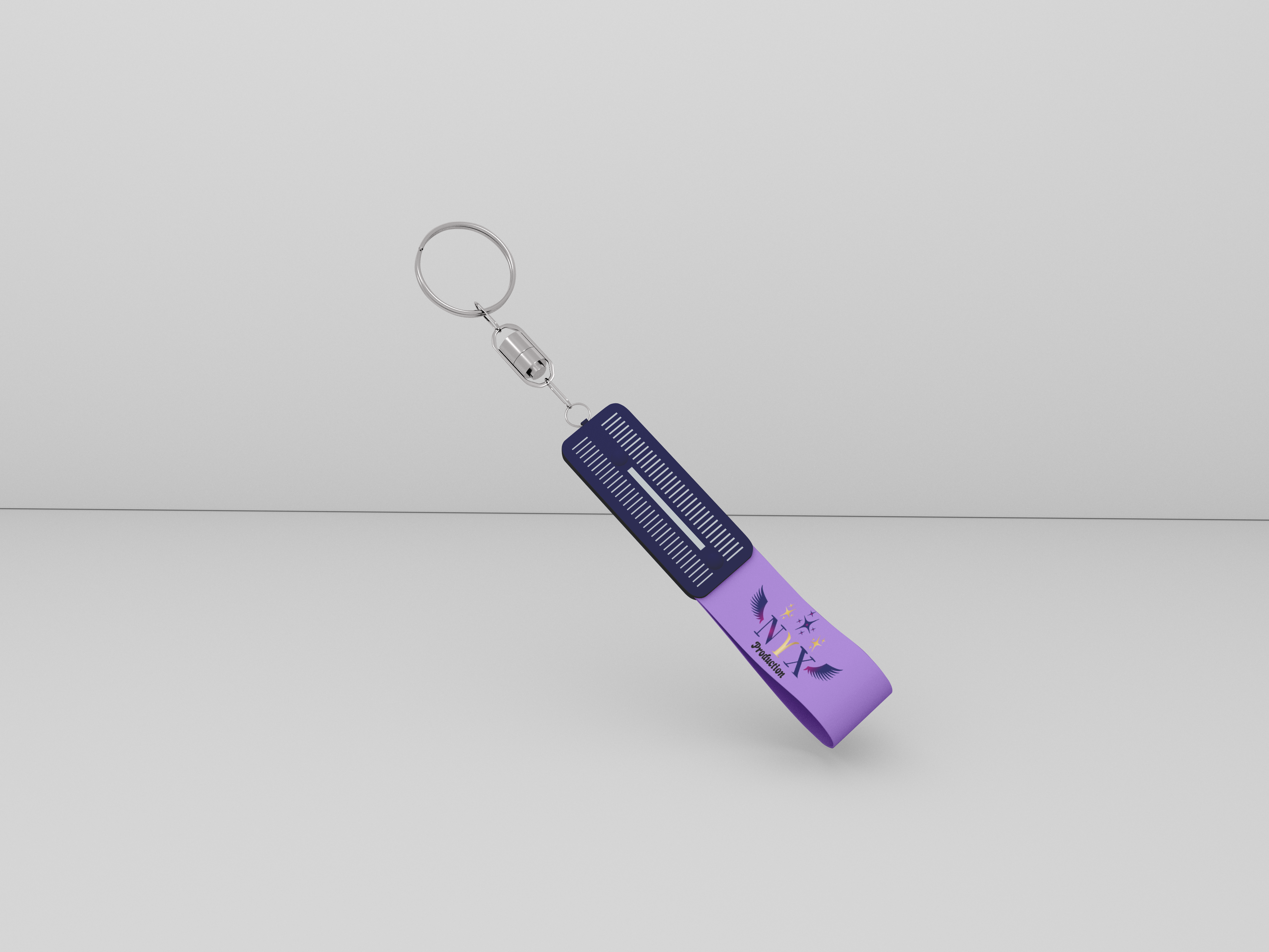 Voici un porte-clés avec un logo que j'ai réalisé dans le cadre d'une SAE où il fallait créer une agence fictive avec des goodies associés.